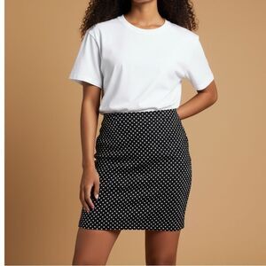 Ann Taylor dot pencil mini skirt 16